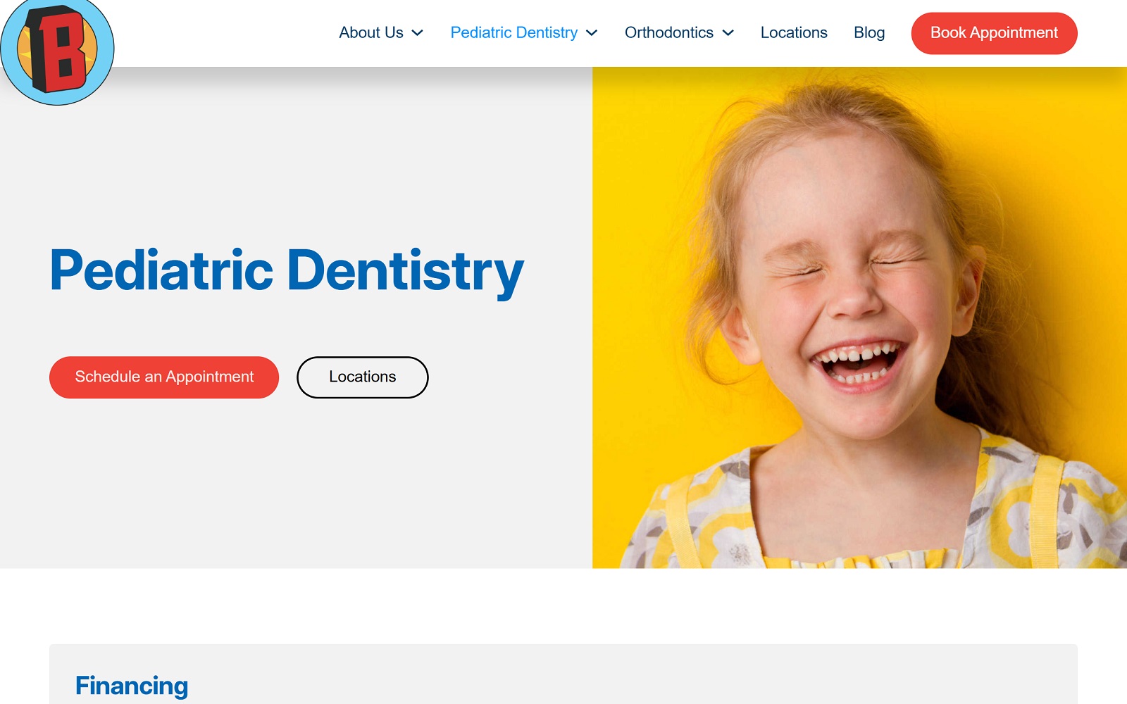 Burgchildrensdentistry. Com screenshot