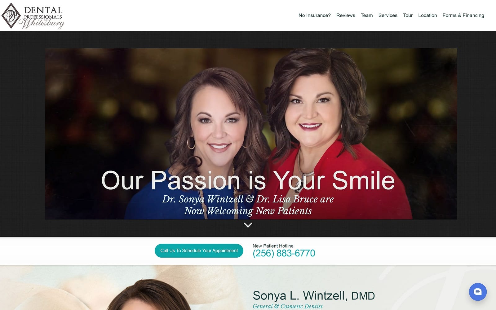 The Screenshot of Dental Professionals On Whitesburg dentalprofessionalsonwhitesburg.com Dr. Sonya L. Wintzell Website