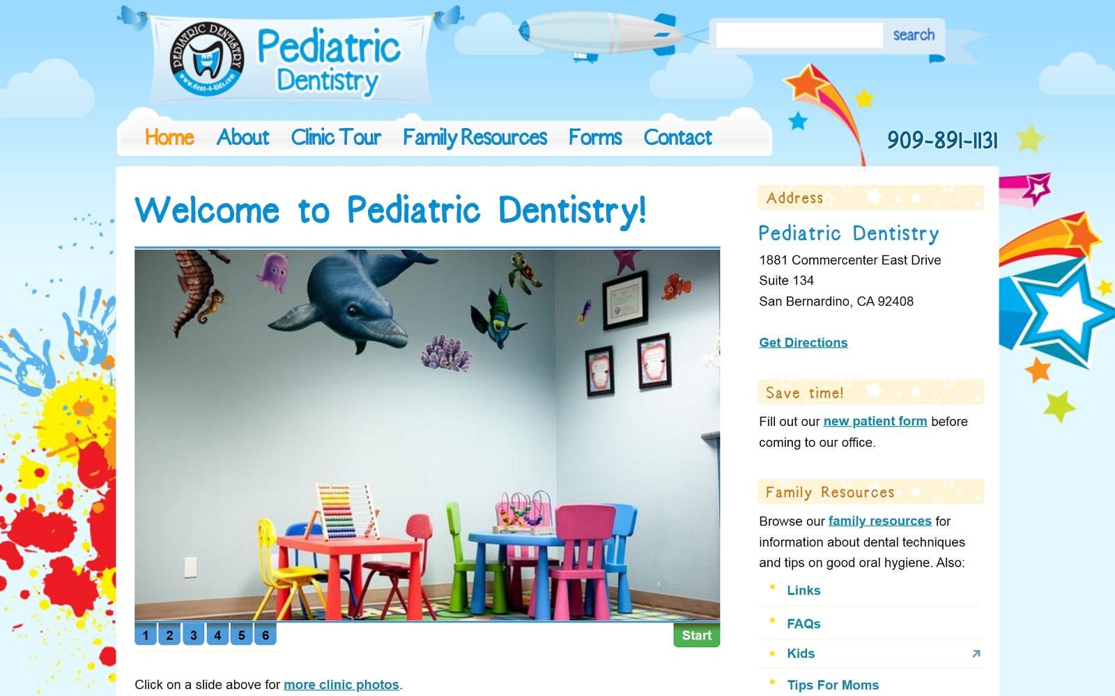 The Screenshot of Pediatric Dentistry dentist-4-kids.com Dr. Oriola Website
