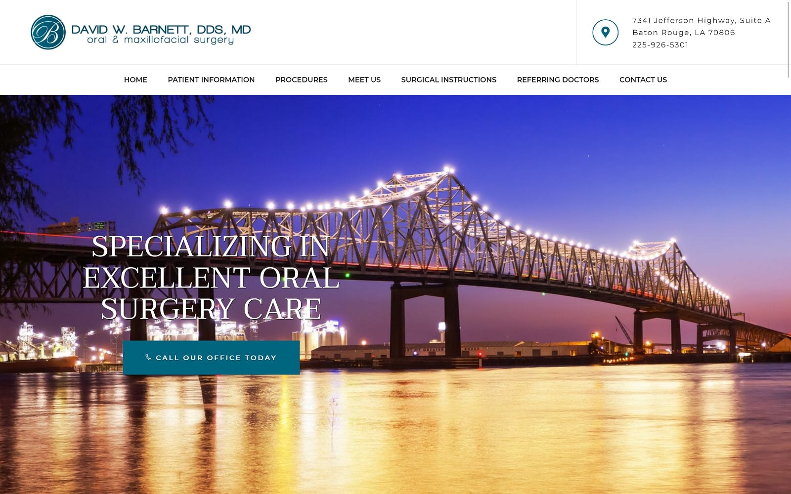 The screenshot of barnett david w dds, md drdavidbarnett. Com website