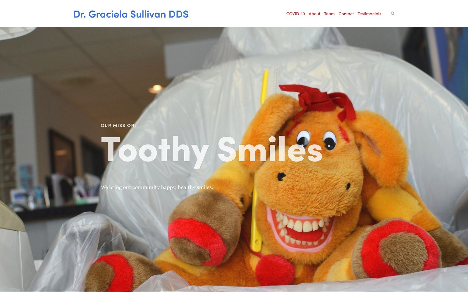 The Screenshot of Graciela Sullivan DDS Pediatric Dentist drgracielasullivandds.com Website