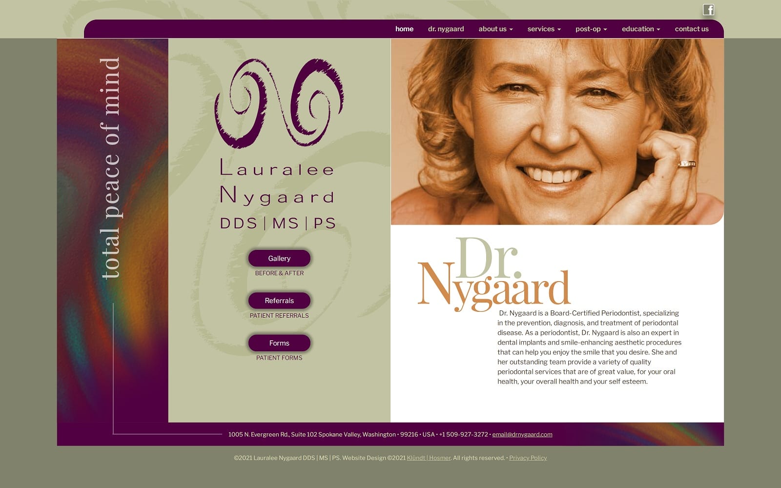 The Screenshot of Lauralee Nygaard DDS MS PS drnygaard.com Website