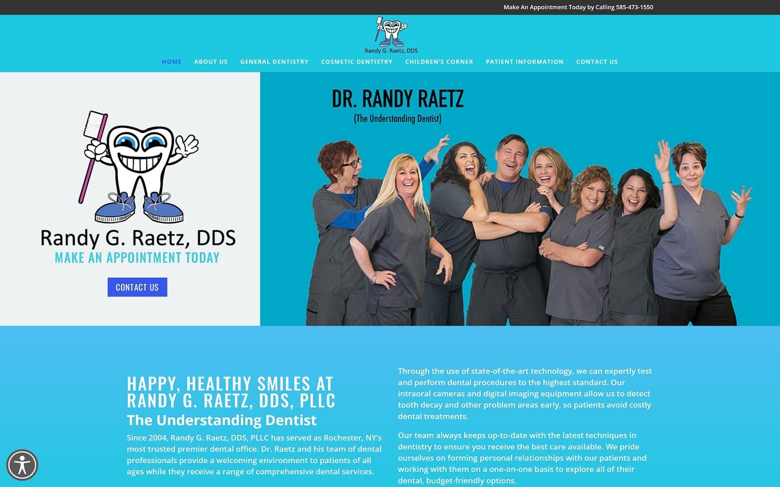 The Screenshot of Randy G. Raetz, DDS, PLLC drrandydds.com Website