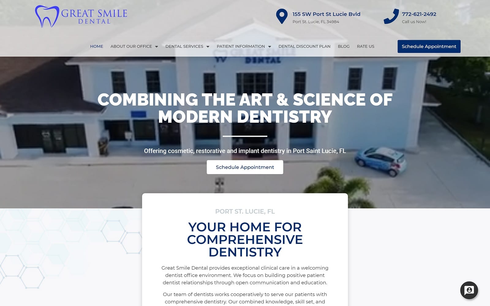 The screenshot of great smile dental greatsmiledental. Com dr. Aaron schamback website