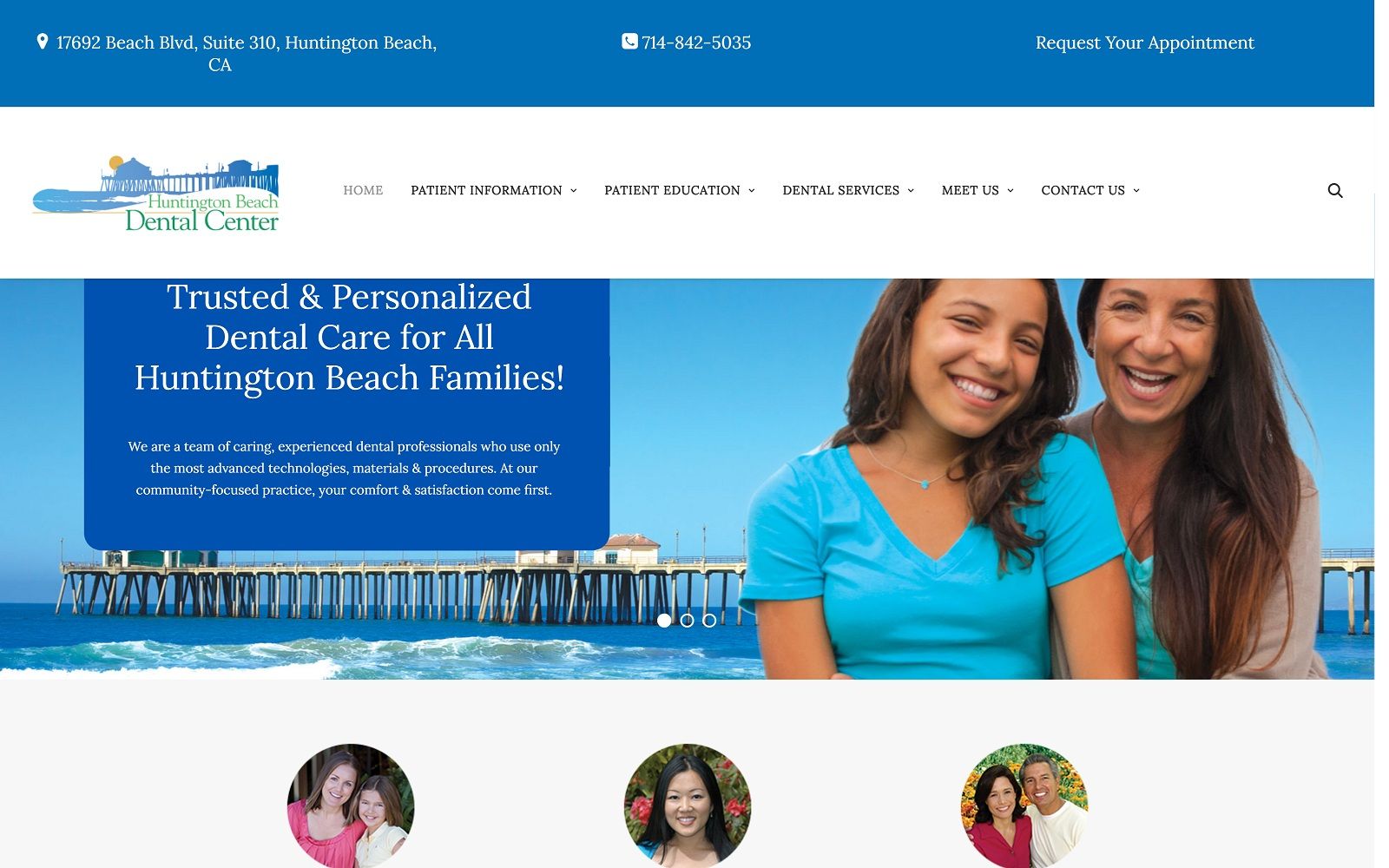 The Screenshot of Huntington Beach Dental Center huntingtonbeachdentalcenter.com Website