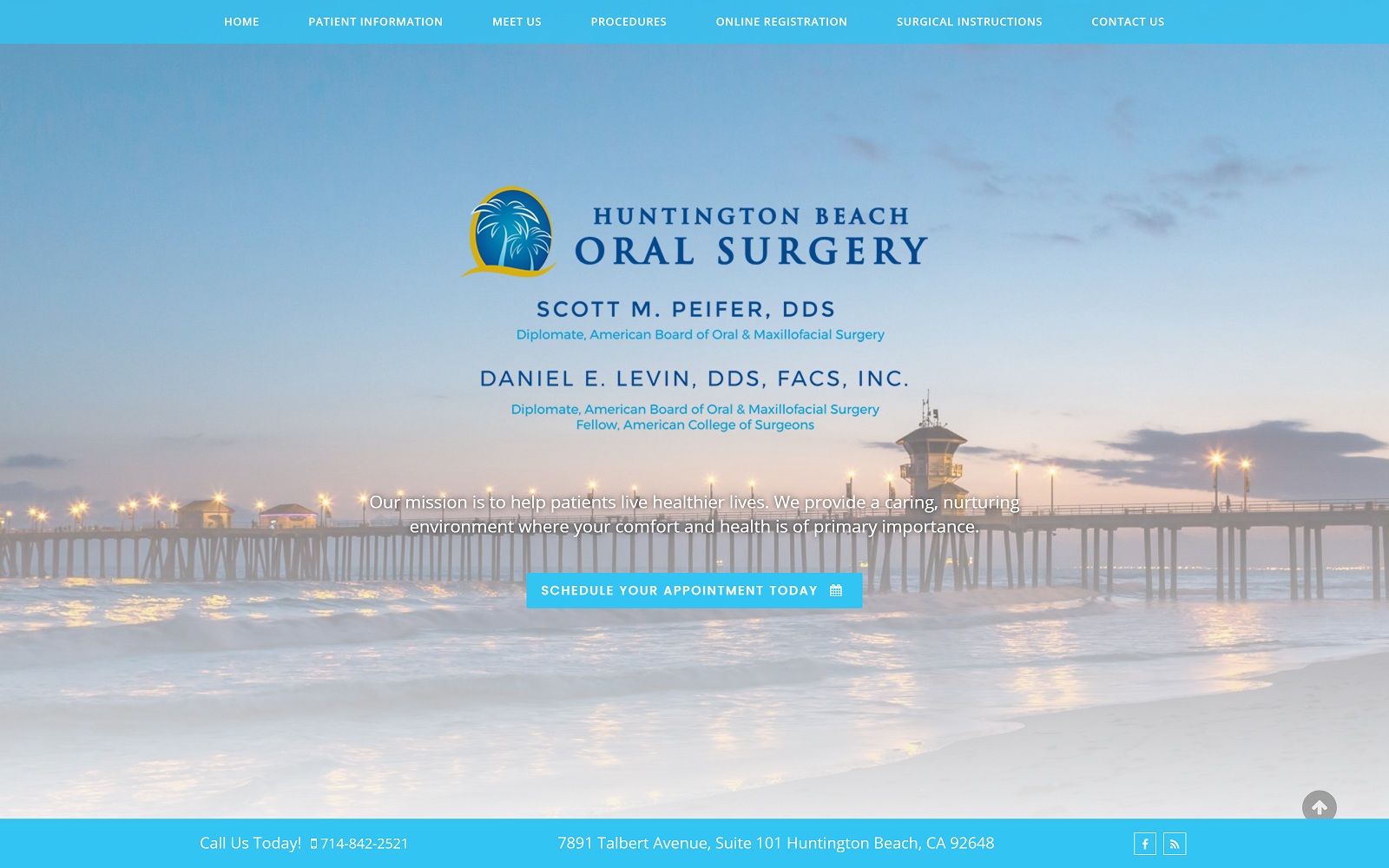 The screenshot of huntington beach oral surgery huntingtonbeachoralsurgery. Com website