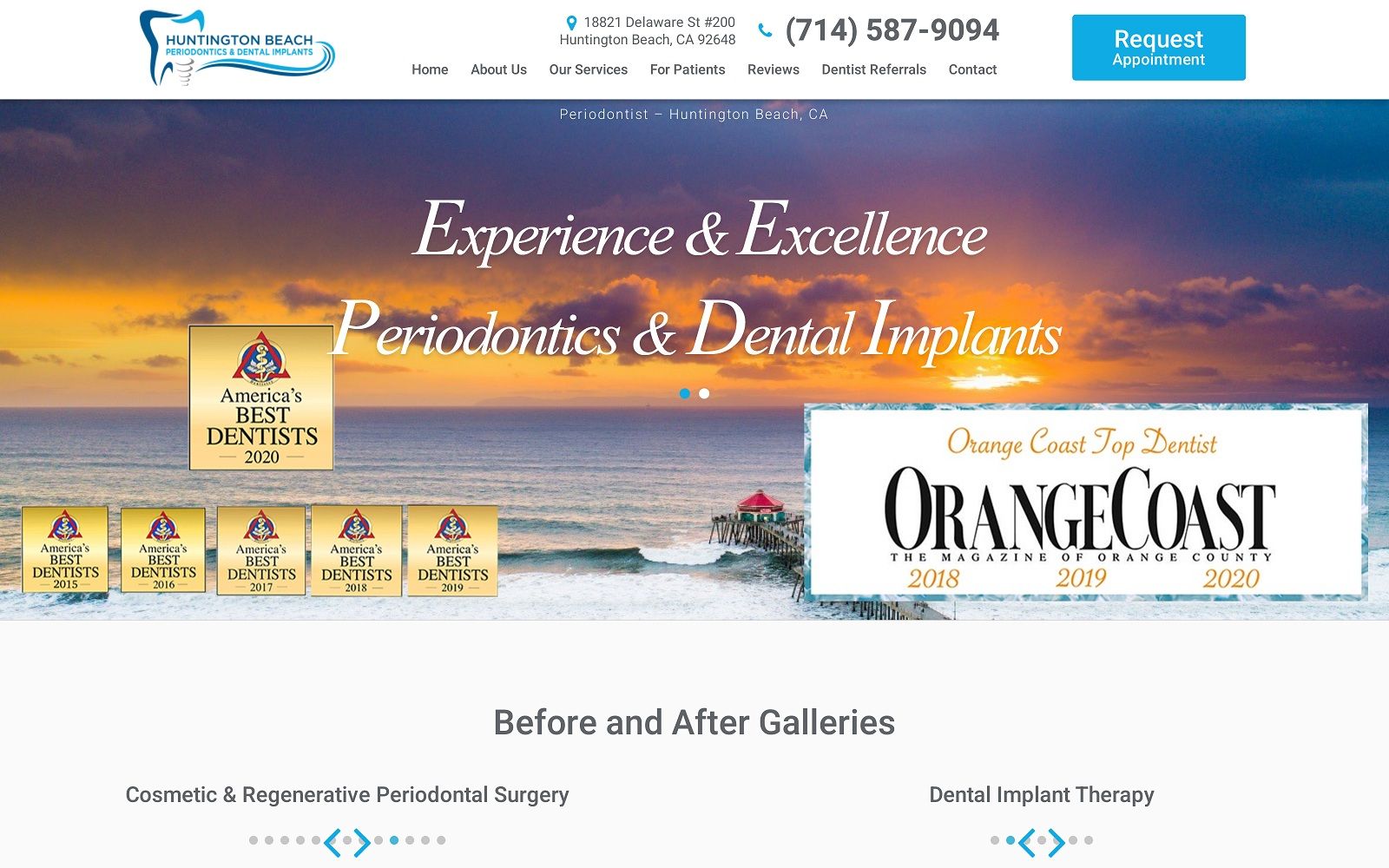 The Screenshot of Huntington Beach Periodontics & Dental Implants huntingtonbeachperiodontics.com Website
