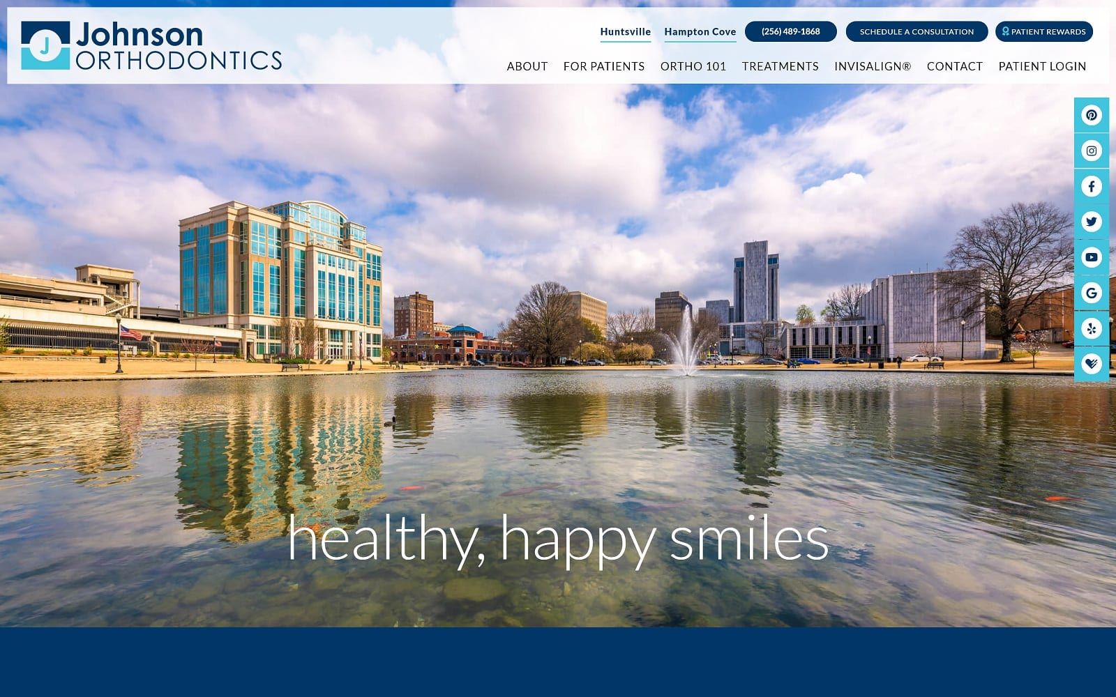 The Screenshot of Johnson Orthodontics huntsvilleortho.com Dr. Nathan Johnson Website