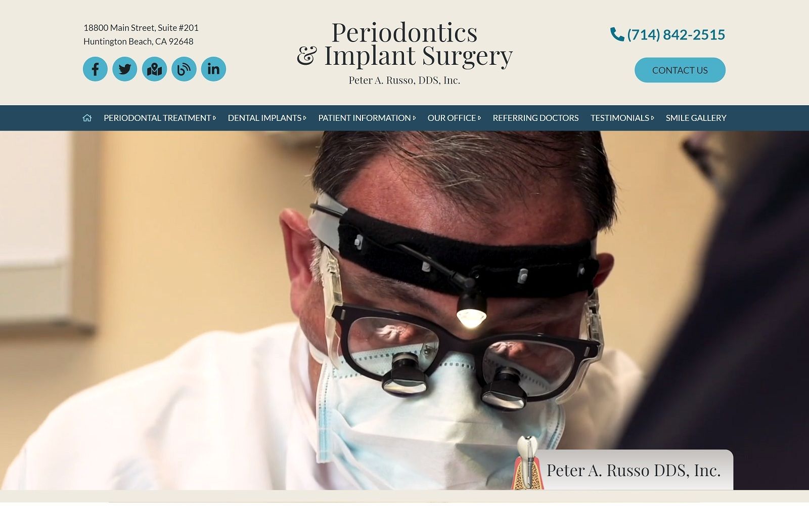 The Screenshot of Peter A Russo, DDS Inc implantsandgums.com Website