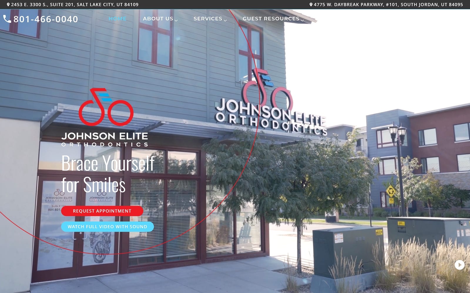 The screenshot of johnson elite orthodontics johnsoneliteortho. Com dr. Spencer johnson website
