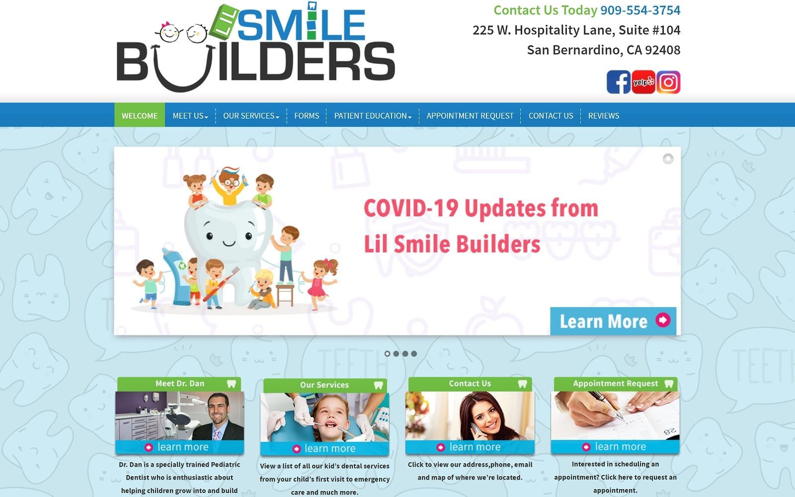 The Screenshot of Lil Smile Buiders Children's Dentistry lilsmilebuilders.com Website