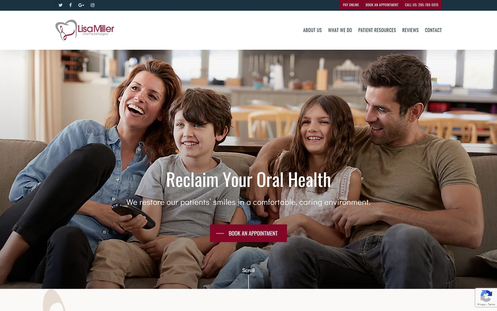 The screenshot of lisa miller oral facial surgery lisamillerofs. Com website