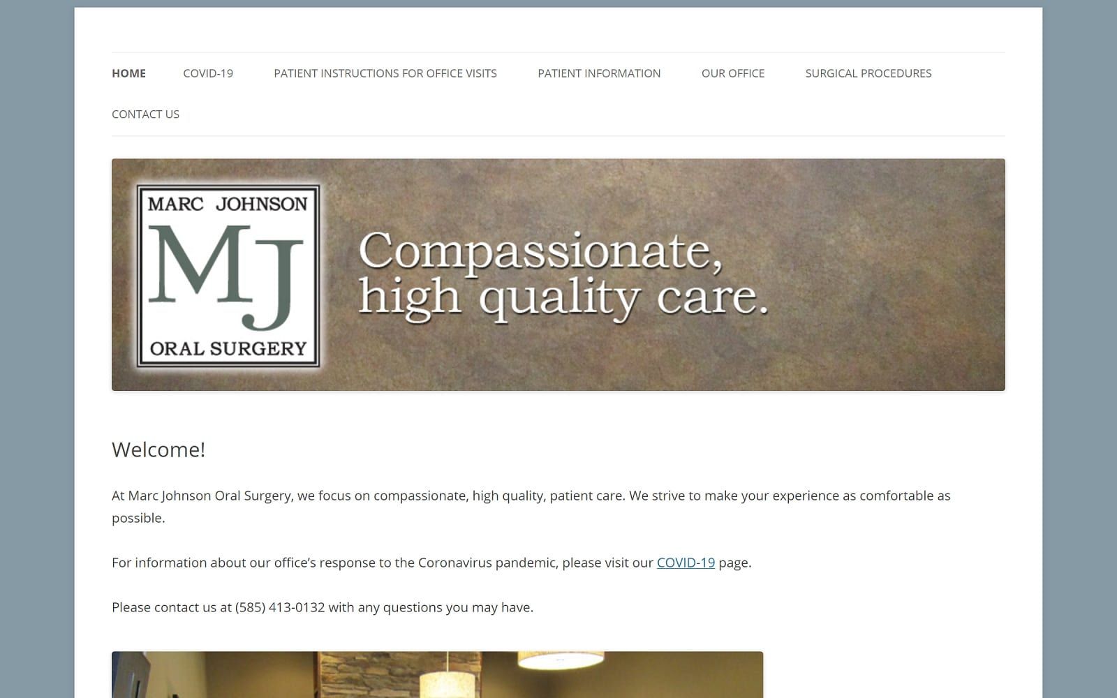 The Screenshot of Marc Johnson Oral Surgery mjoralsurgery.com Website