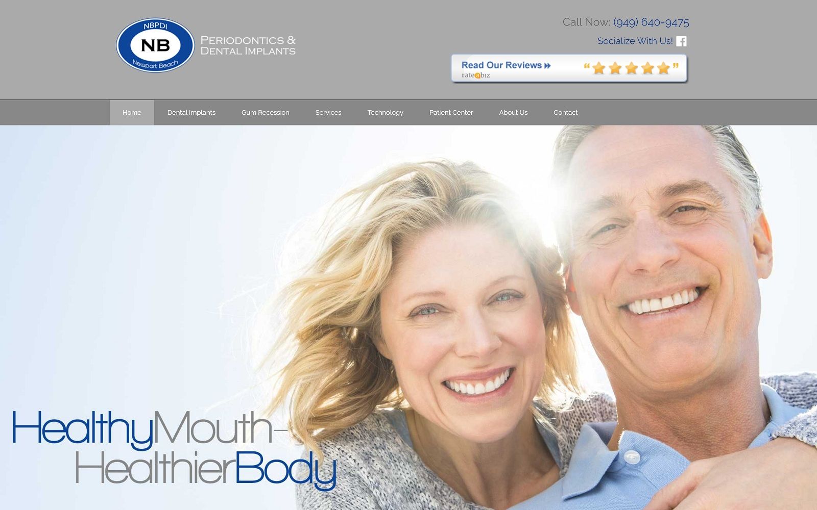 The Screenshot of Newport Beach Periodontics and Dental Implants newportbeachperiodontics.com Dr. Michael Almaraz Website
