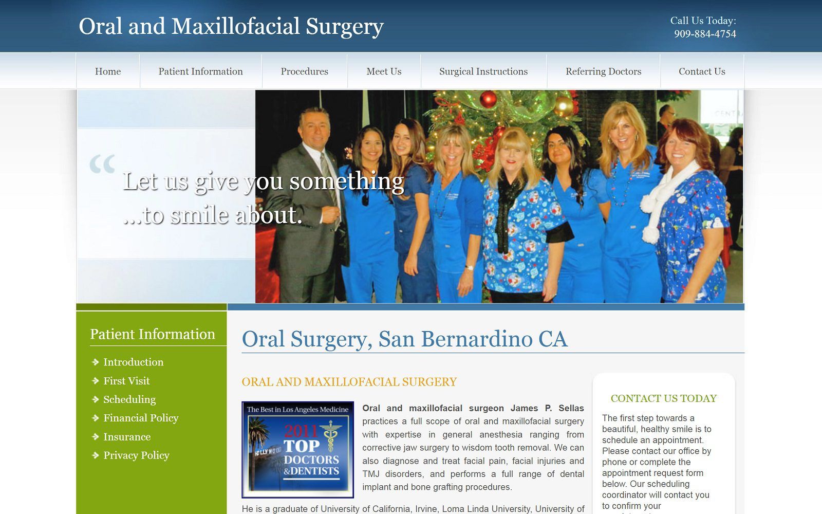 The Screenshot of Sellas James P DDS oralsurgerydrsellas.com Website