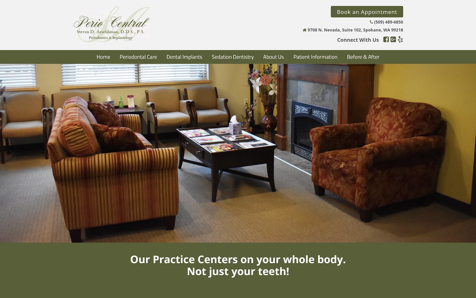 The Screenshot of Perio Central - Dr. Steven Aeschliman periocentral.com Website