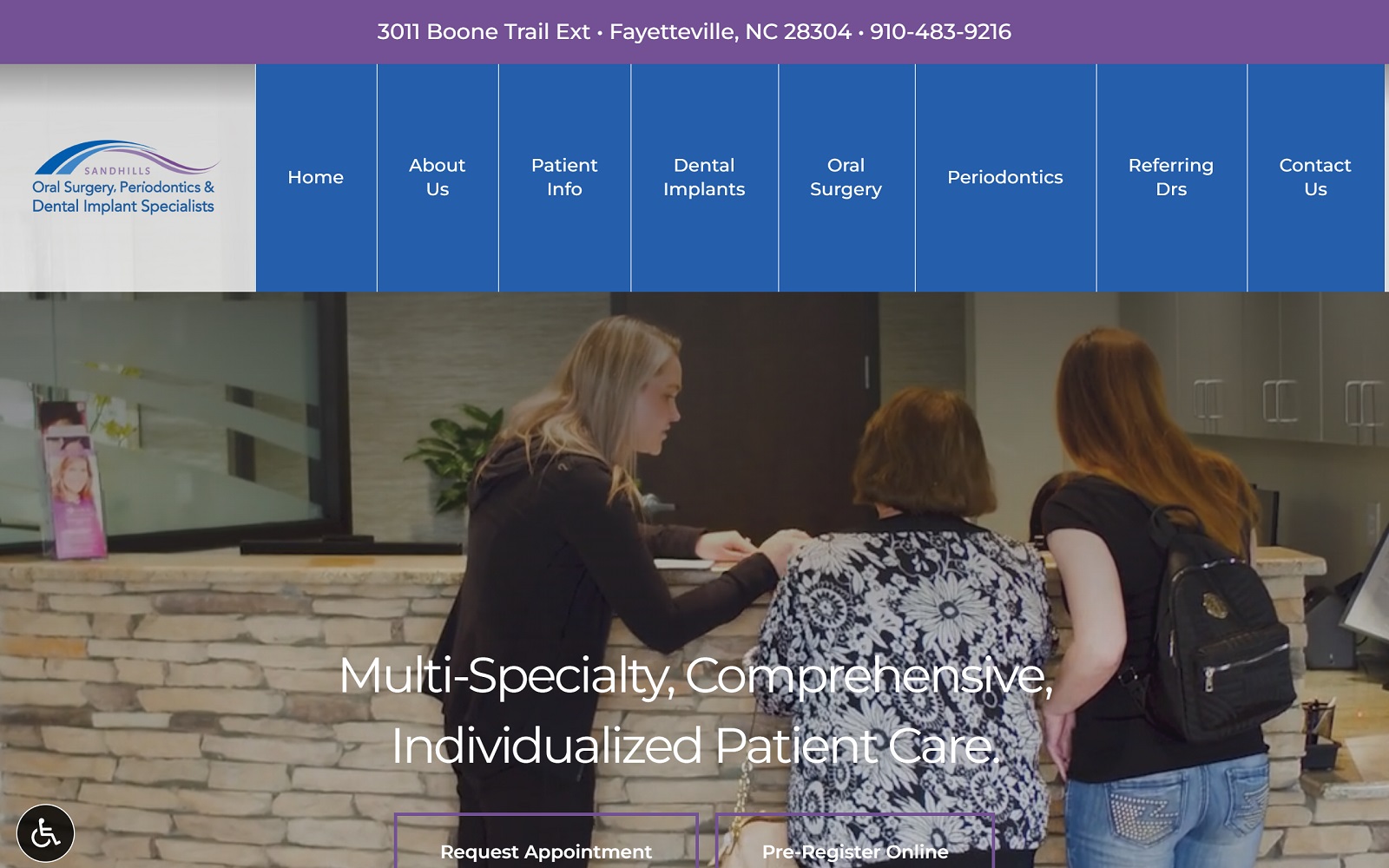 Sandhillsoralsurgery. Com screenshot