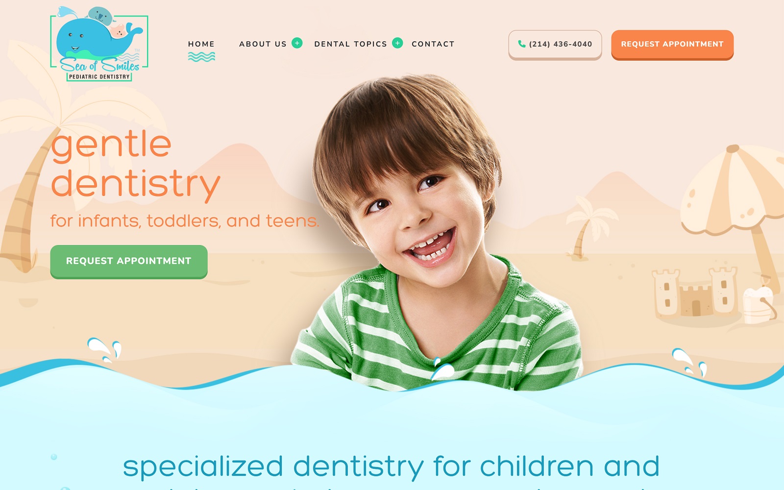 Seaofsmilespediatricdentistry. Com screenshot