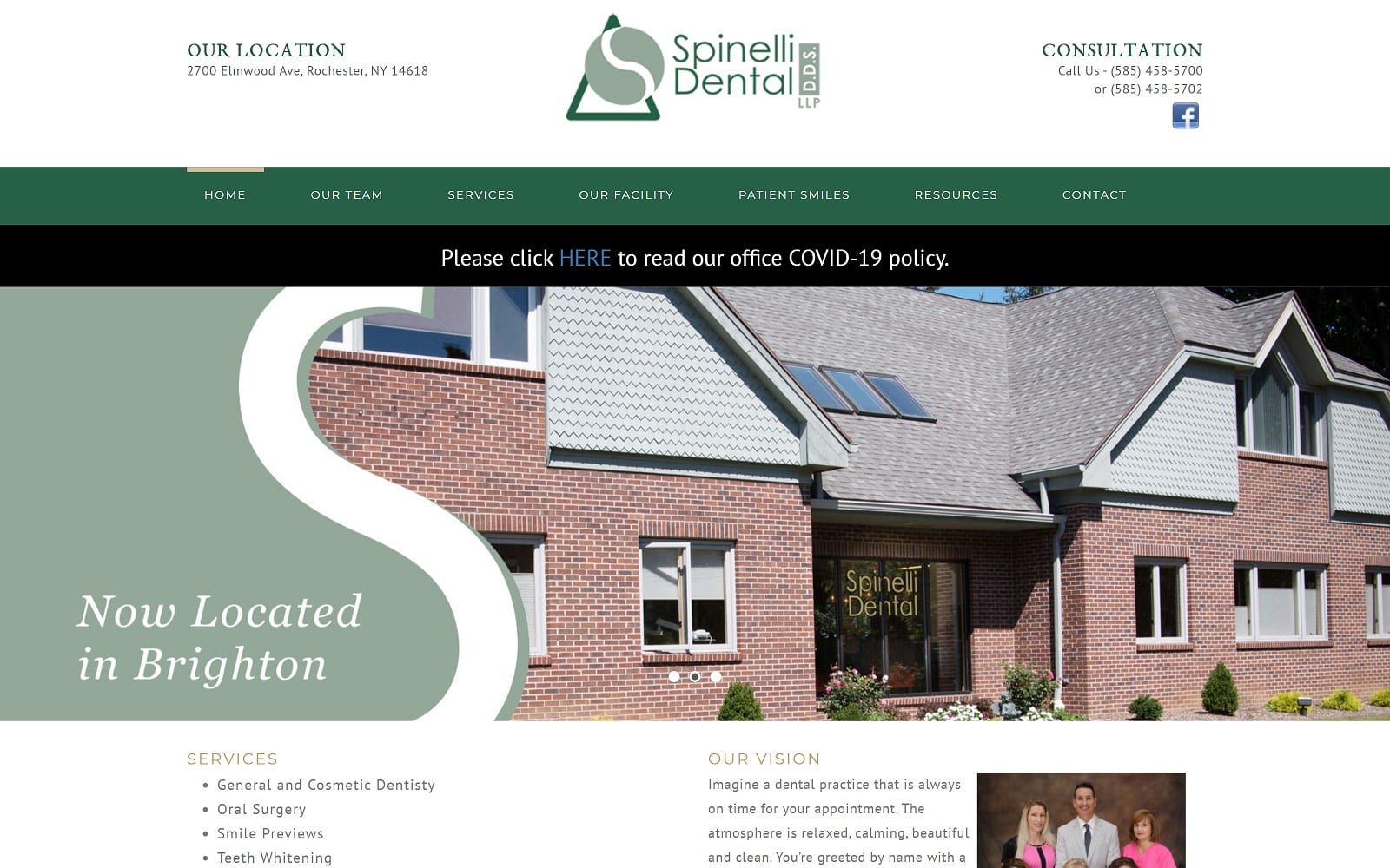 The Screenshot of Spinelli Dental spinellidental.com Website