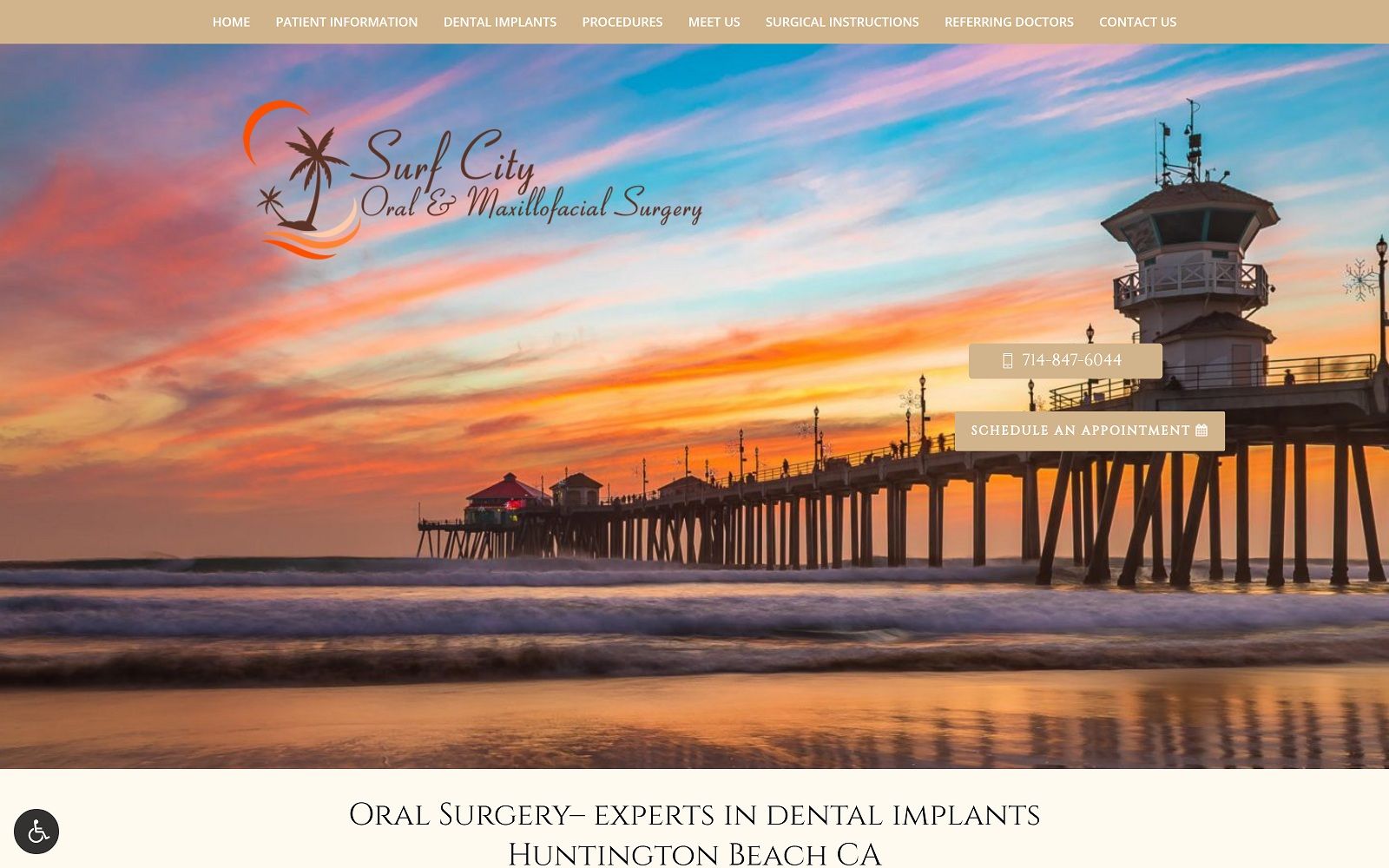 The Screenshot of Surf City Oral & Maxillofacial Surgery surfcityoms.com Website
 