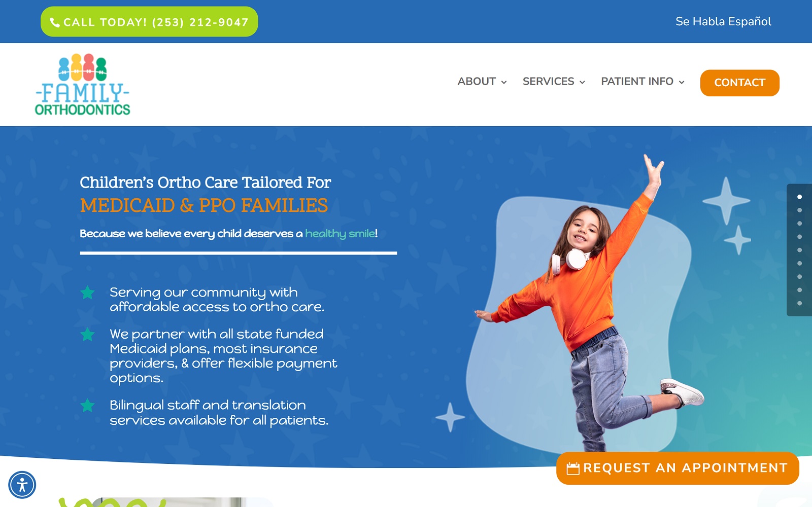 Tacomafamilyortho. Com screenshot