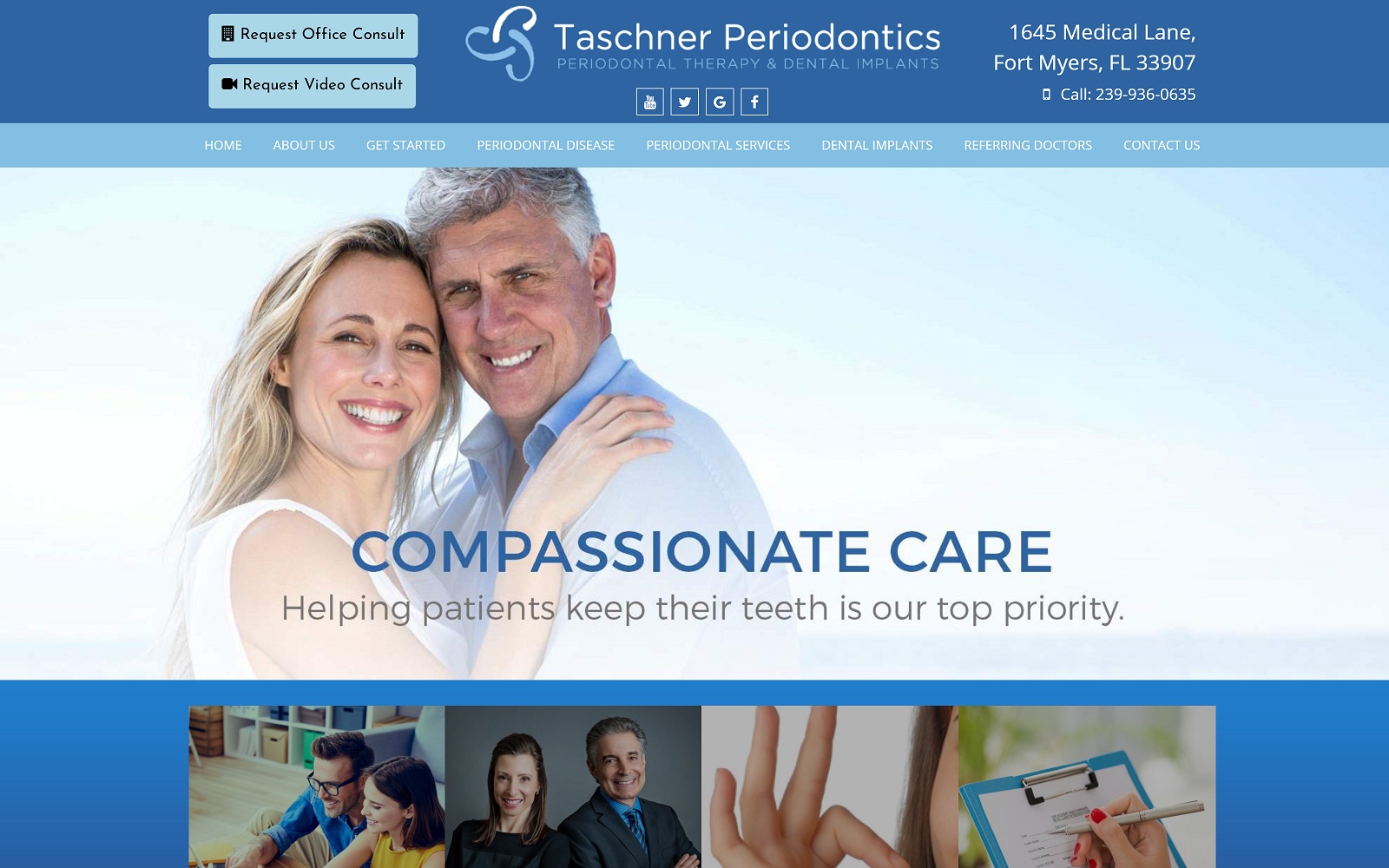 The screenshot of taschner periodontics taschnerperio. Com website