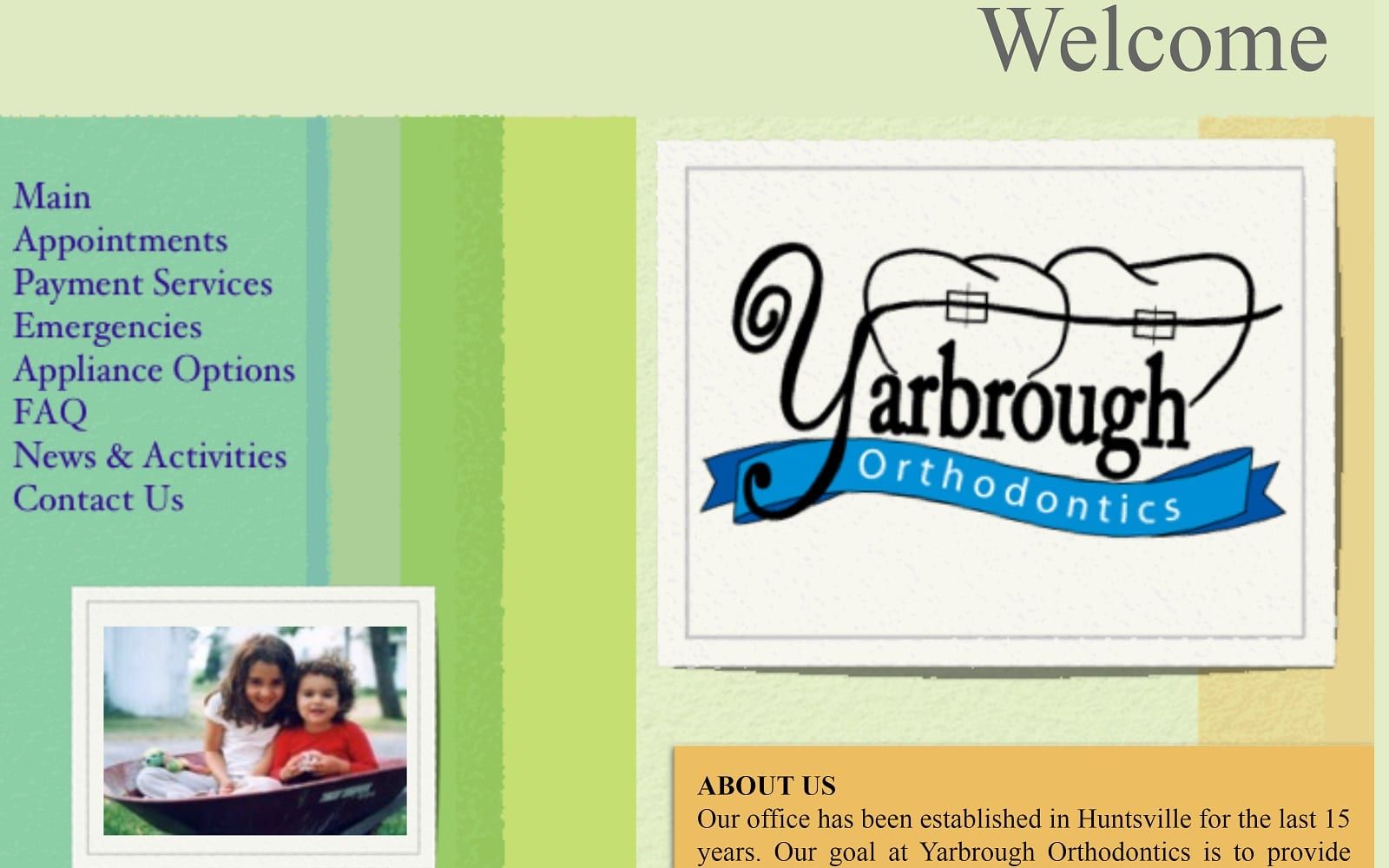 The Screenshot of Yarbrough Orthodontics: Yarbrough David E DDS yarbroughortho.com Website