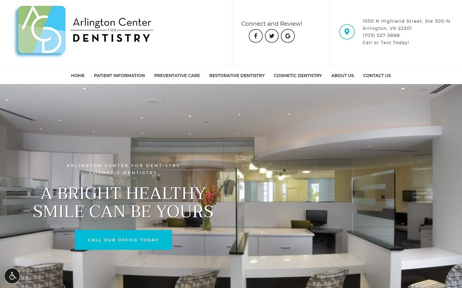 The Screenshot of Arlington Center for Dentistry arlingtoncenterfordentistry.com Website