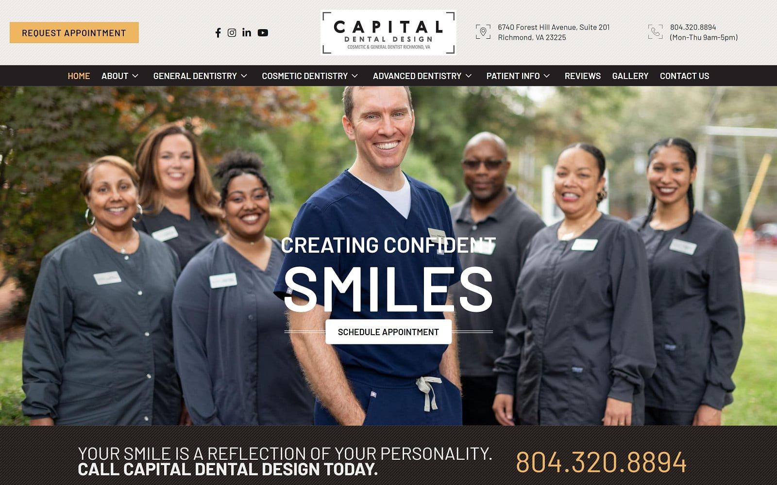 The Screenshot of Capital Dental Design - Richmond capitaldentaldesign.com Website