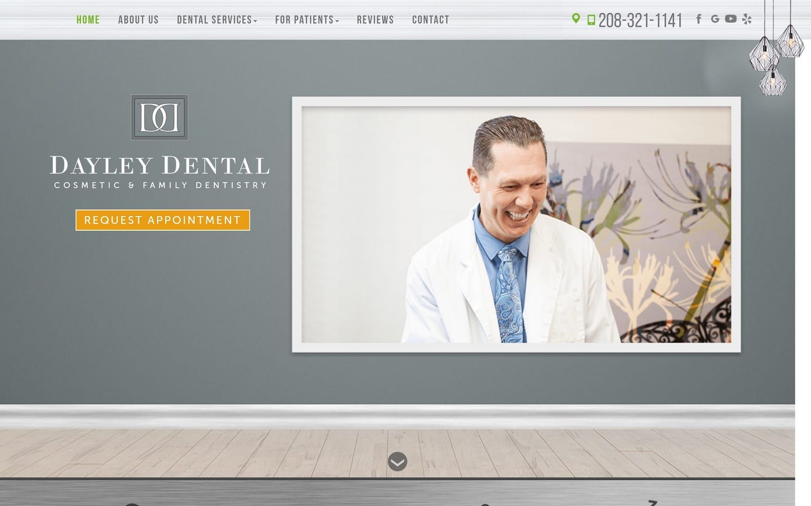 The Screenshot of Dayley Dental Cosmetic & Family Dentistry dayleydental.com Dr. Blake Dayley Website
