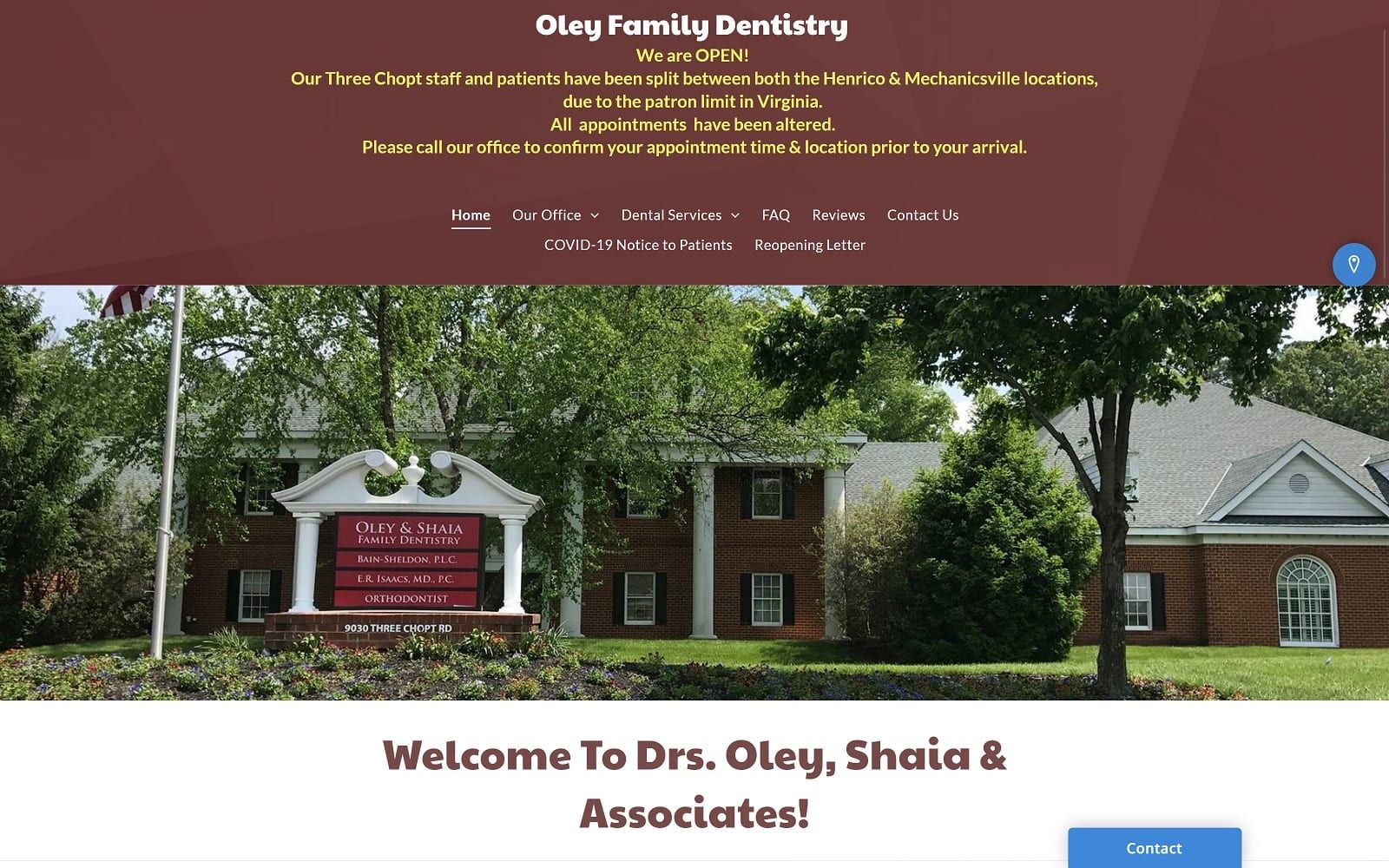 The Screenshot of Drs Oley, Shaia & Associates drgoley.com Website