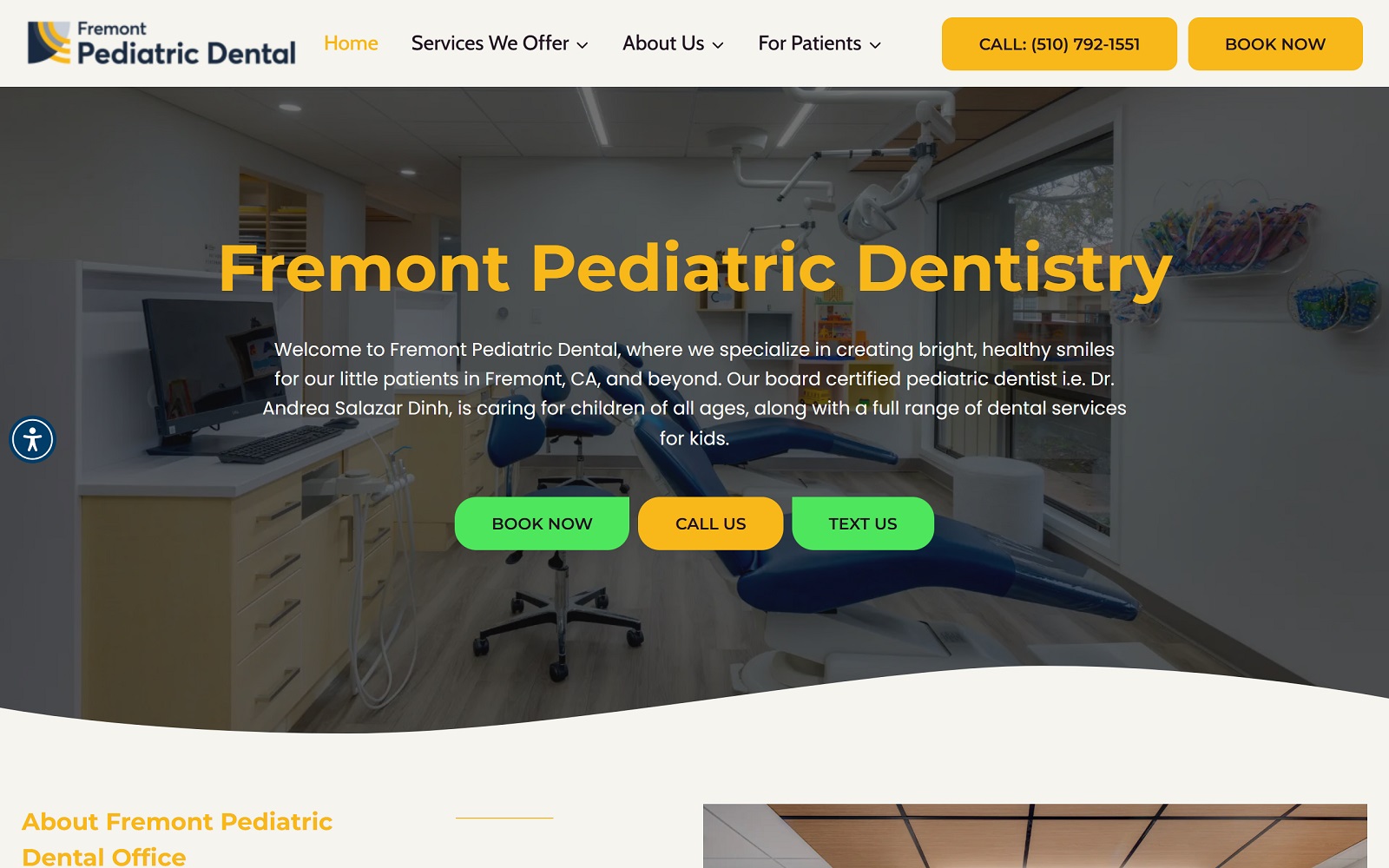 Fremontpediatricdental. Com screenshot