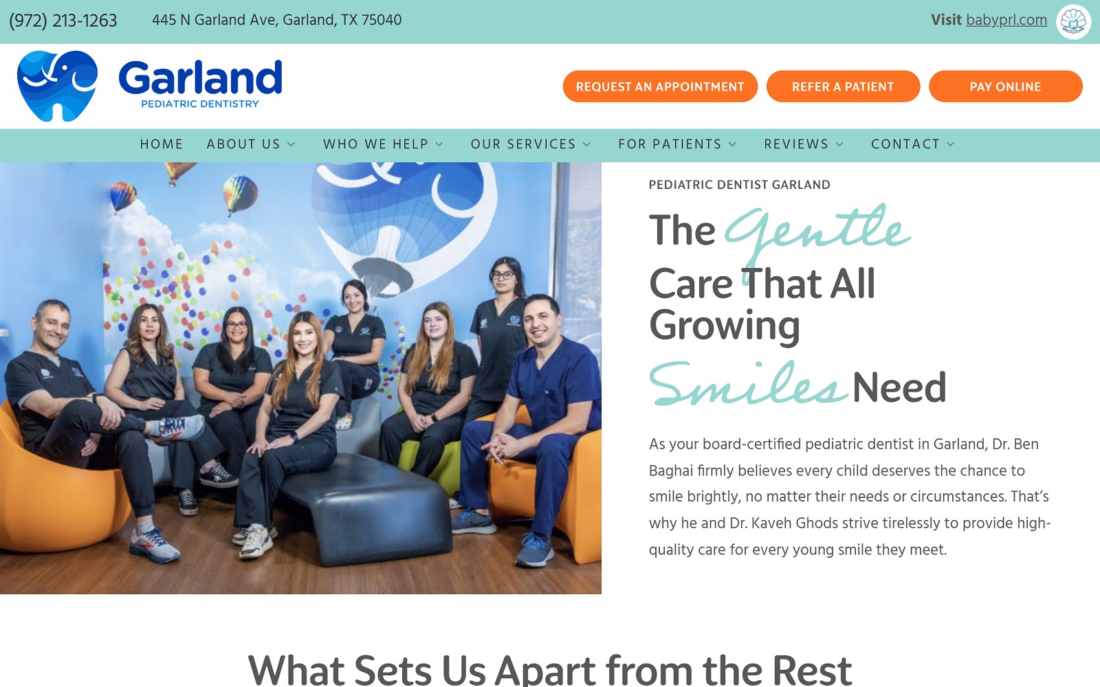Garlandpediatricdental. Com screenshot