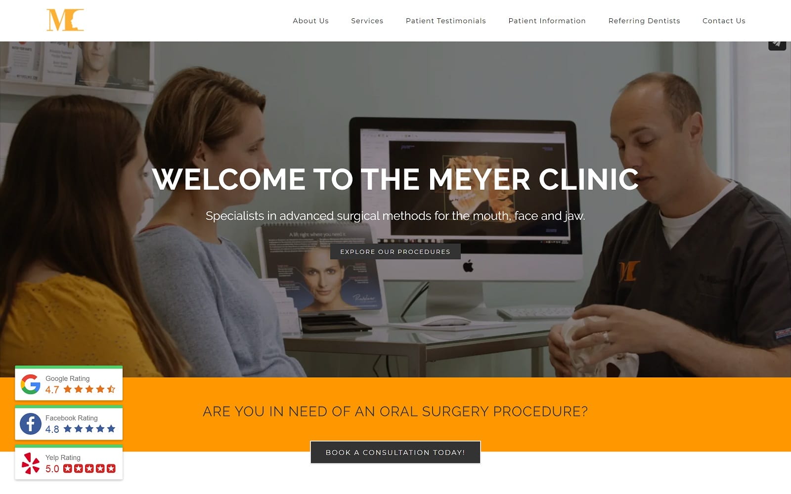The screenshot of meyer clinic meyerclinic. Com website