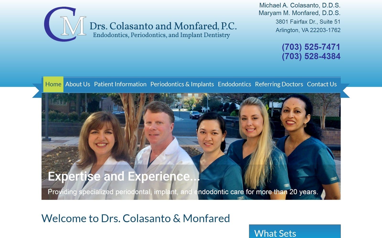 The Screenshot of Drs. Colasanto and Monfared, P.C. perioendo.com Website