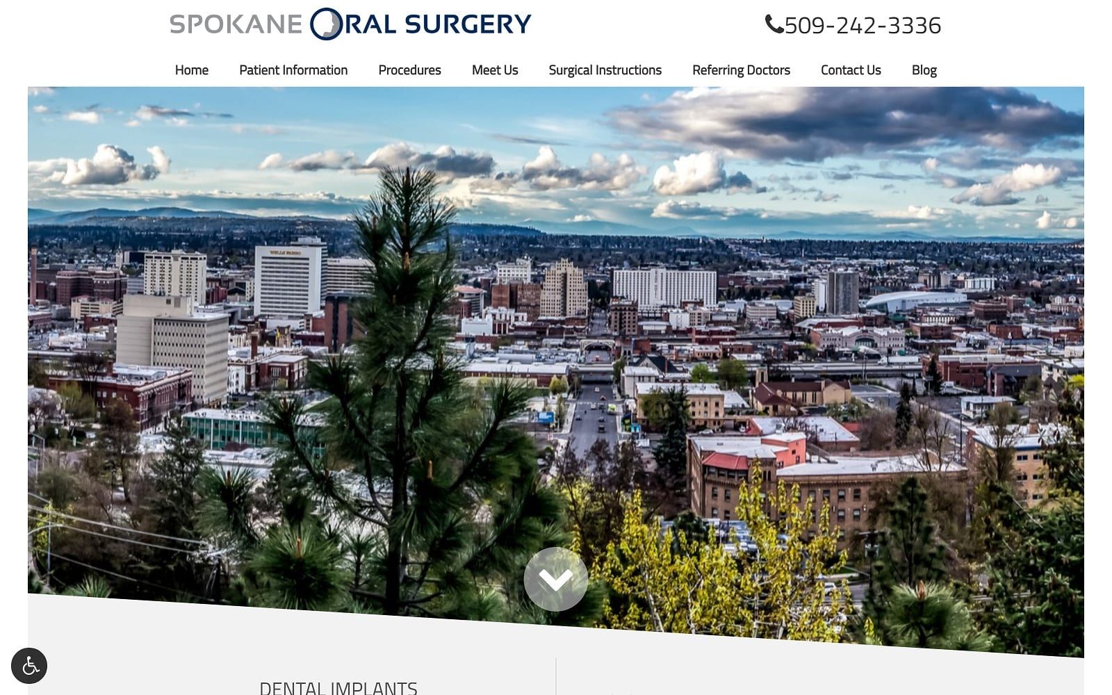 The Screenshot of Spokane Oral Surgery spokaneoralsurgery.com Website