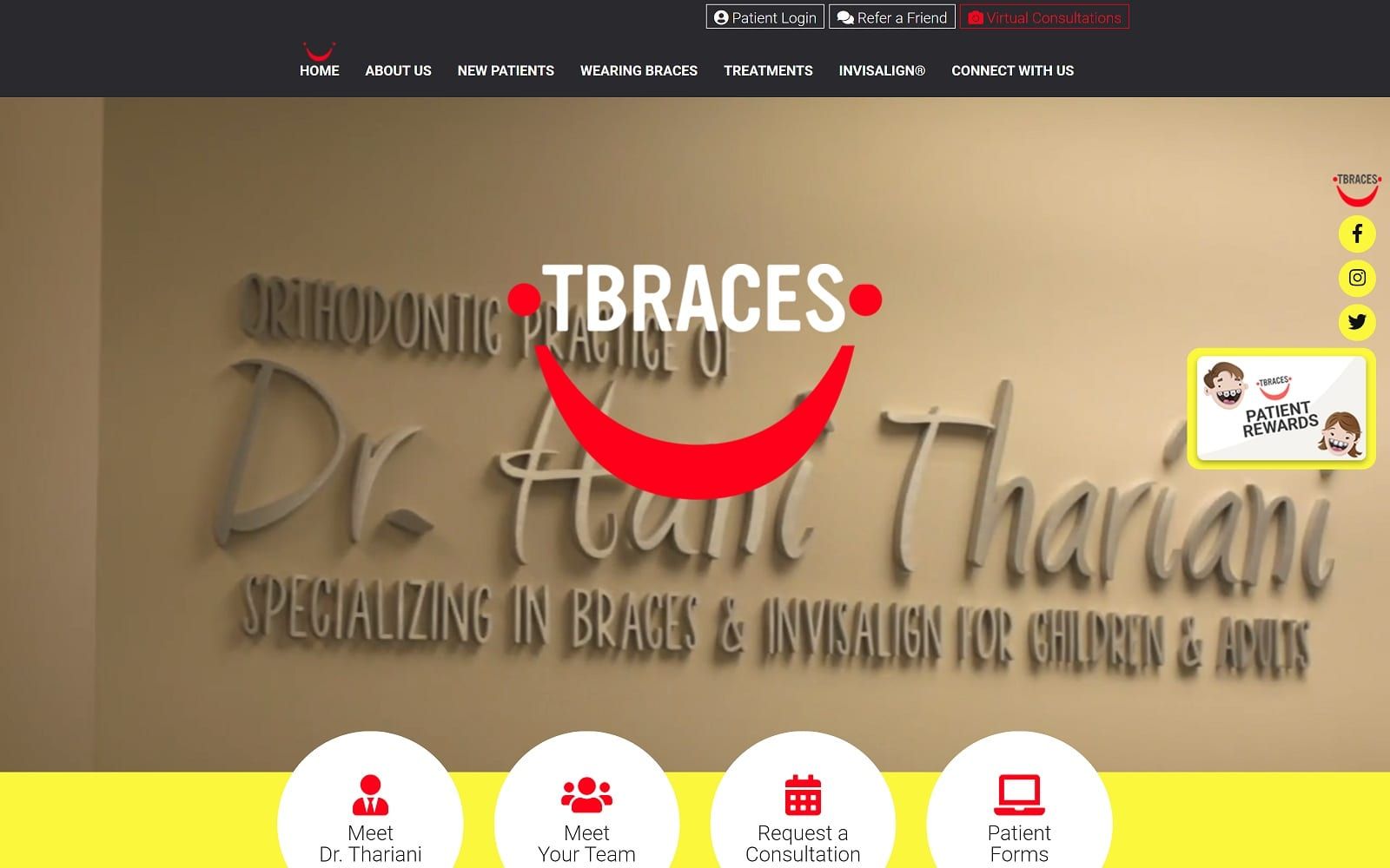 The Screenshot of Hani Thariani Orthodontics tbraces.com Website