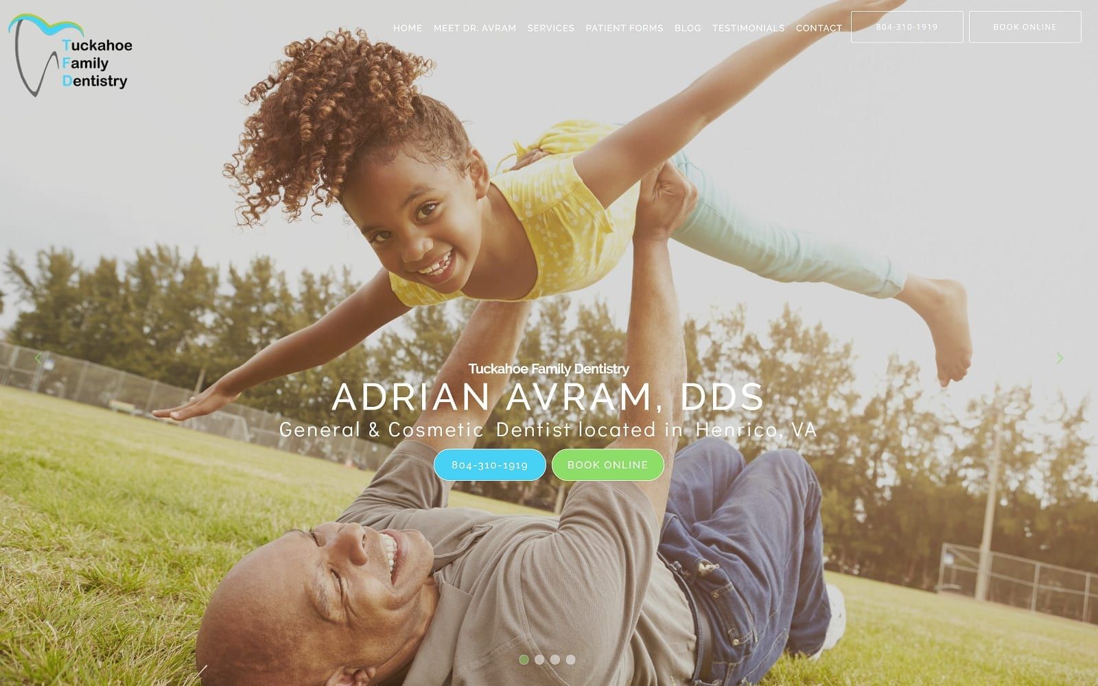 The Screenshot of Tuckahoe Family Dentistry: Adrian Avram DDS tfdva.com Website