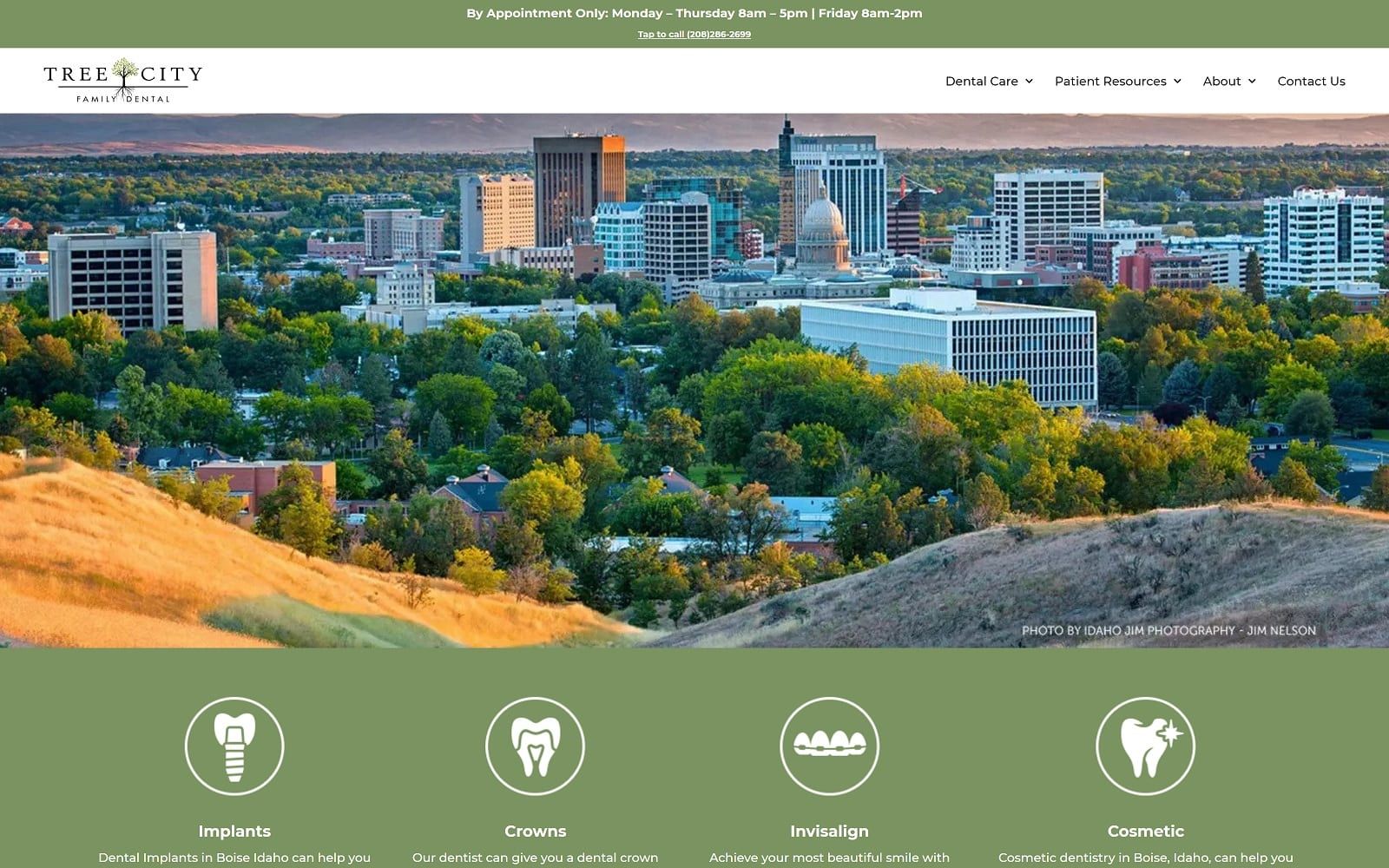 The Screenshot of Tree City Family Dental treecitydental.com Dr. Connaughton and Dr. Bator Website