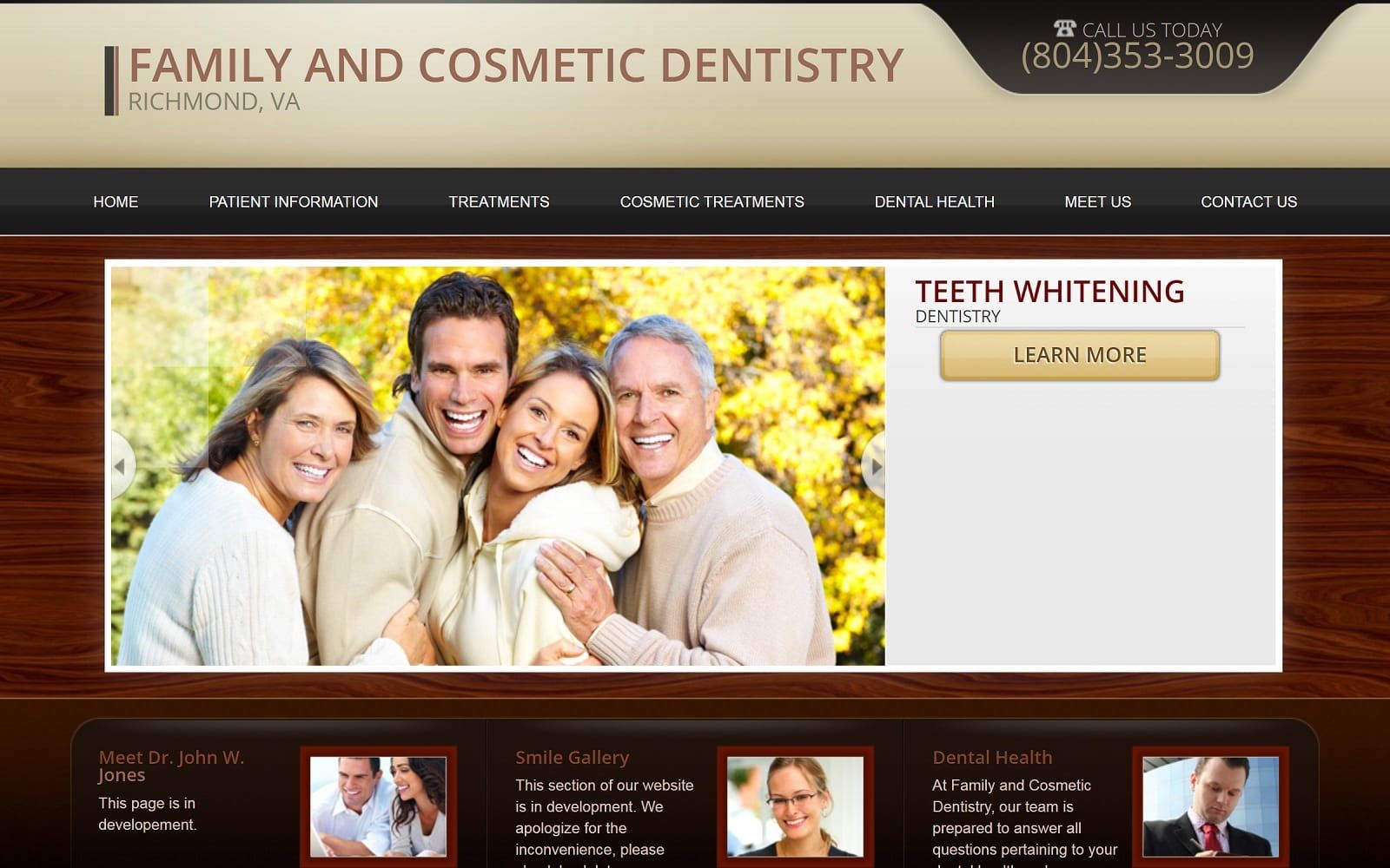 The Screenshot of Family And Cosmetic Dentistry yourrichmonddentist.com Drs. John and Audra Jones Website