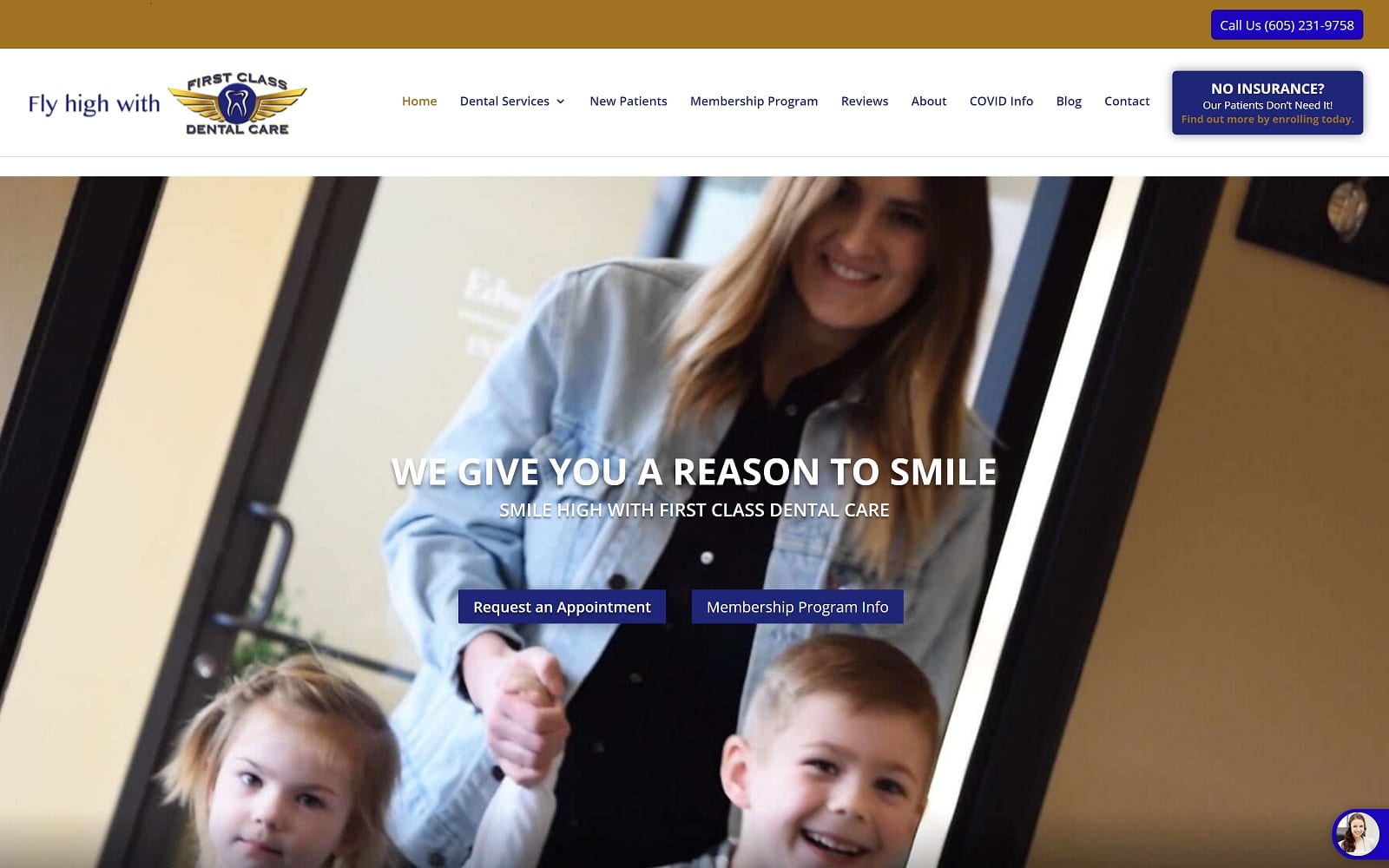 The screenshot of first class dental care firstclassdentalcare. Com dr. Zach beecroft website