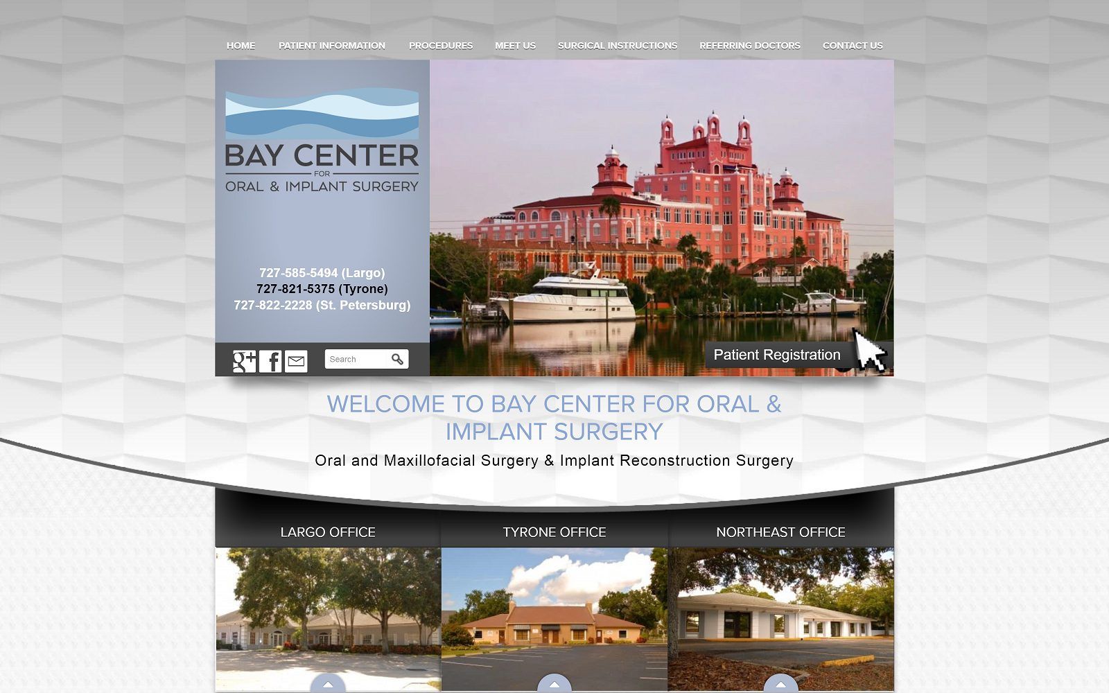 The Screenshot of Bay Center for Oral and Implant Surgery Website