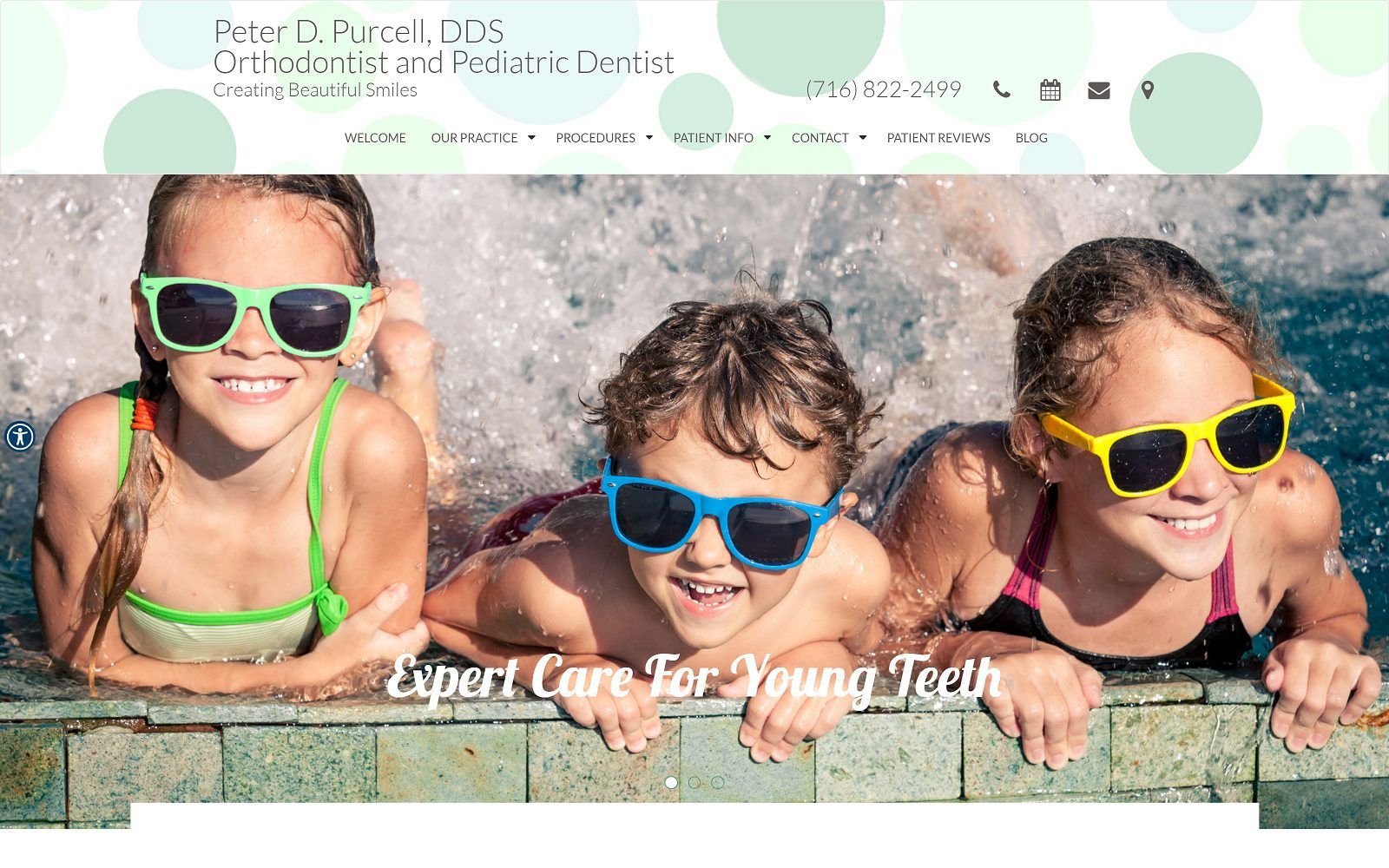 The Screenshot of Peter D. Purcell, DDS Website