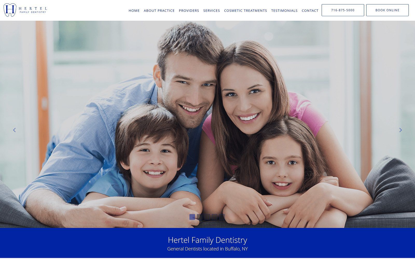 The Screenshot of Hertel Family Dentistry Dr. Sabiha Samad Website