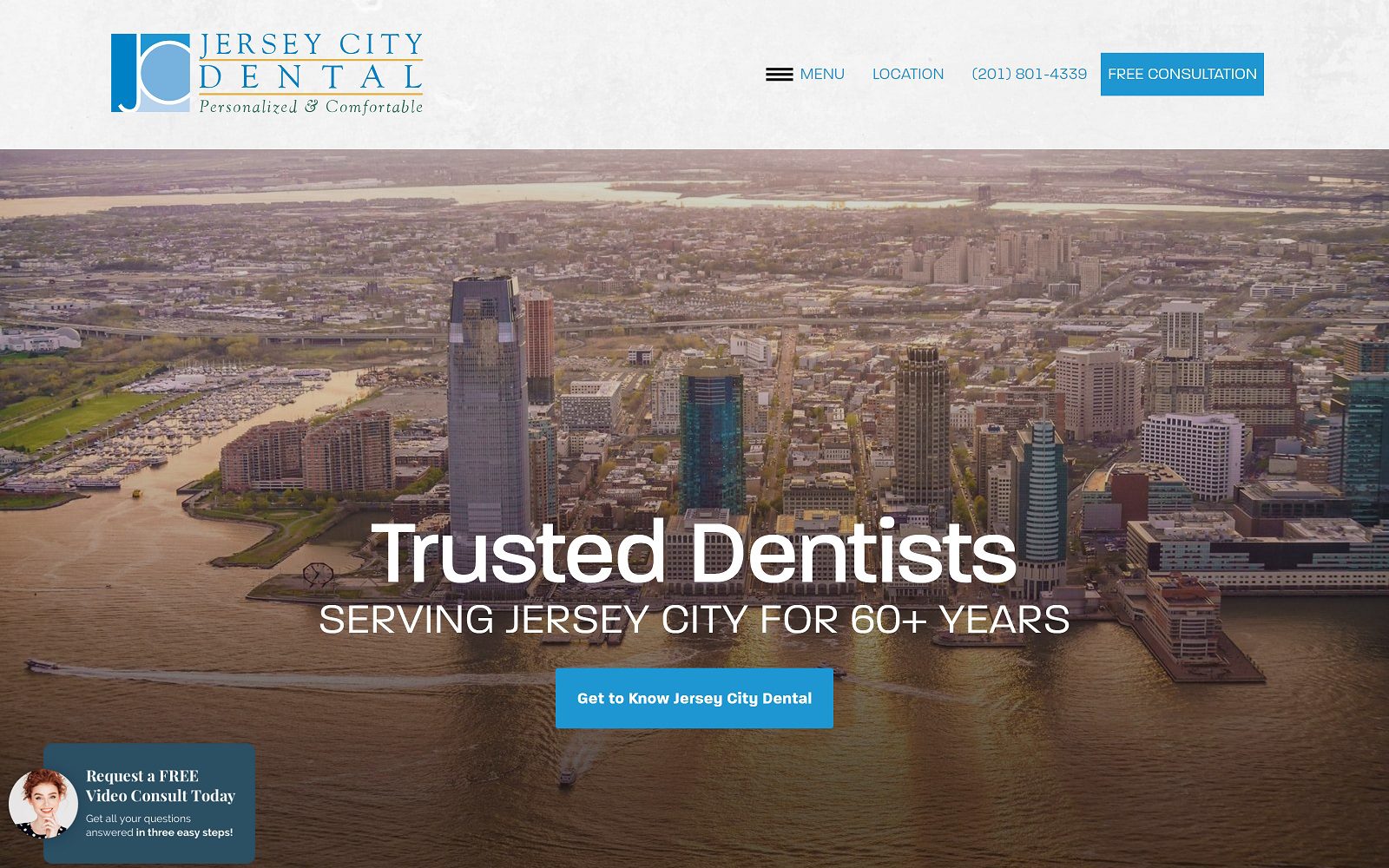 The Screenshot of Jersey City Dental Website