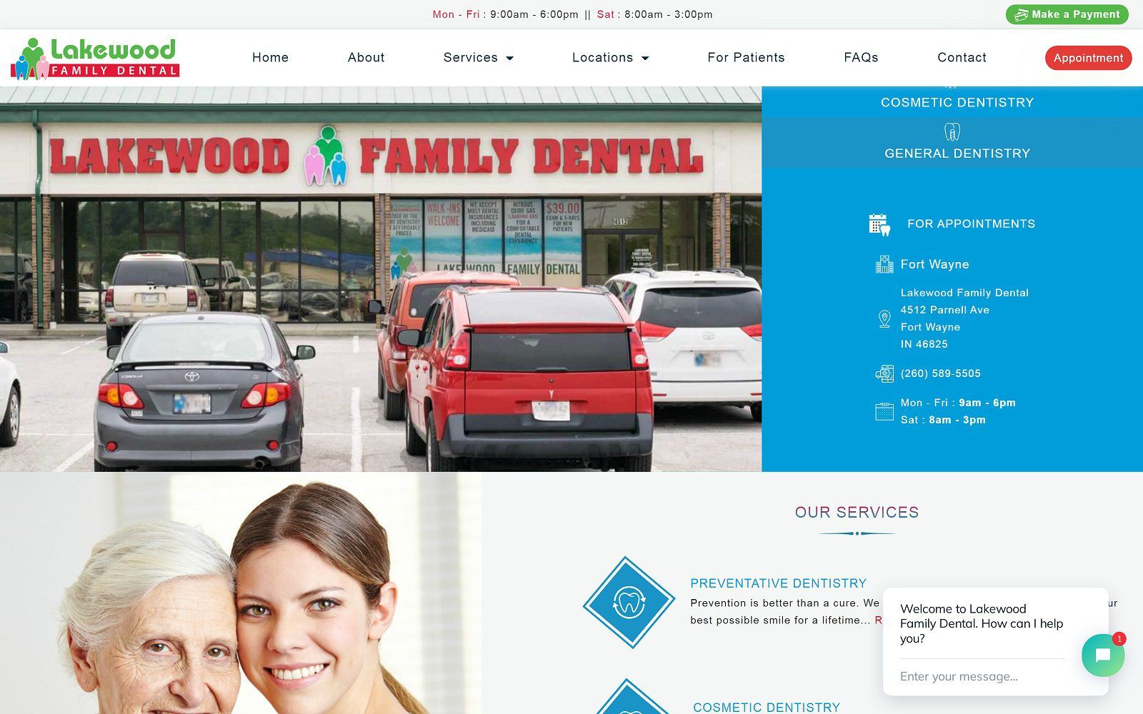 The Screenshot of Lakewood Family Dental Website