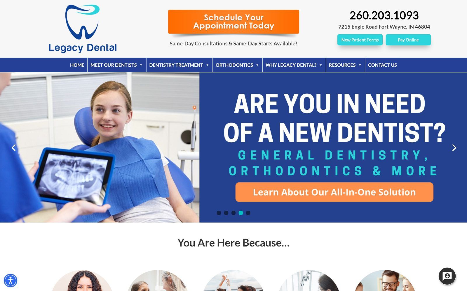 The Screenshot of Legacy Dental - Fort Wayne Website