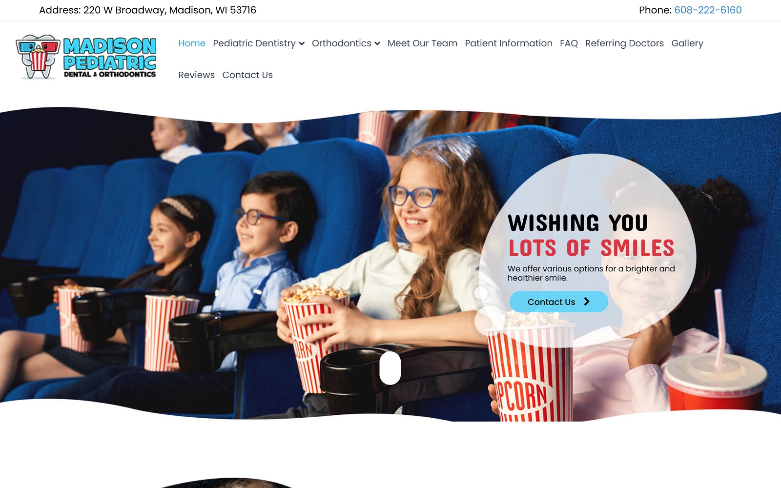 Madisonpediatricdental. Com screenshot