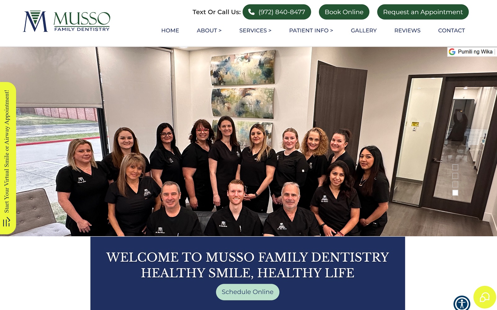 Mussofamilydentistry. Com screenshot