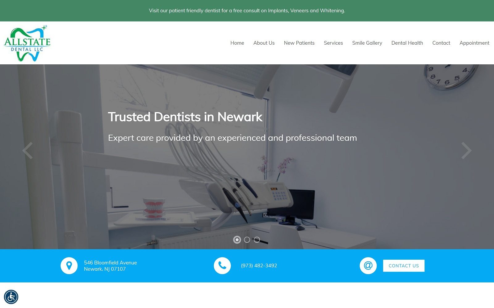 The Screenshot of Allstate Dental Website